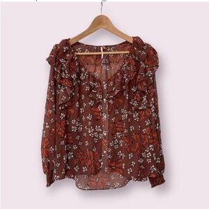 Free People Floral Print Blouse